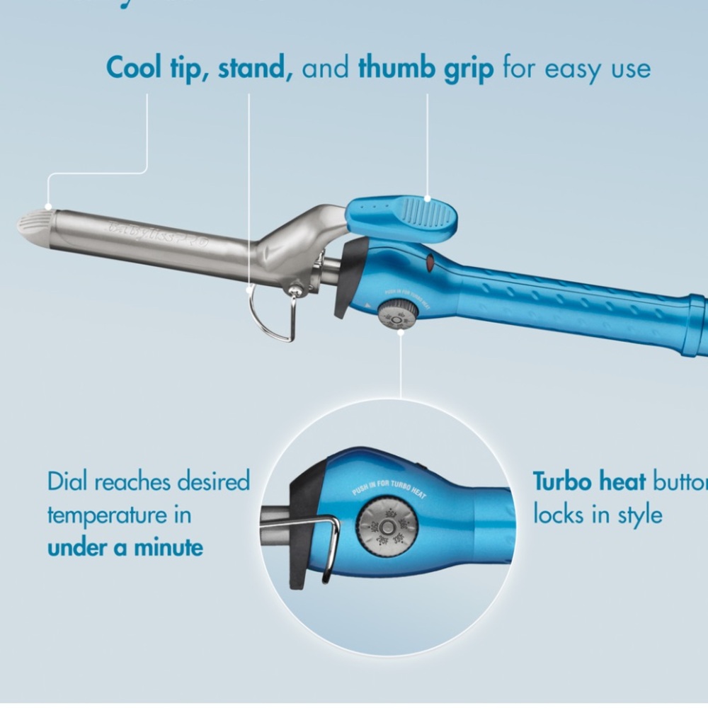 NWT BabylissProNano Titanium 1½” Spring Curling Iron